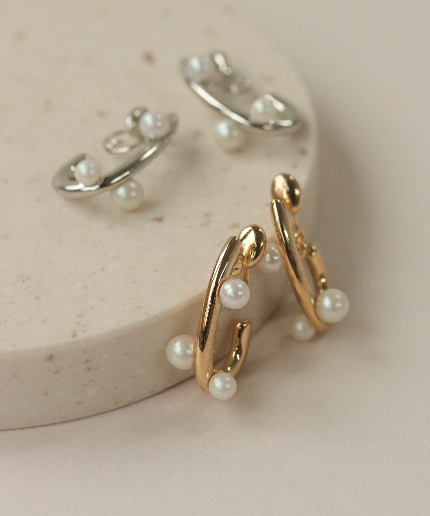 パール　ビジュー　イヤリング　ノンホール　 まとめ売り パール ビジュー イヤリング ノンホール まとめ売り