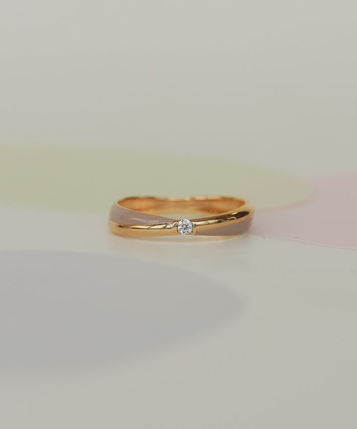 silver925 CZ クロスエナメルリング