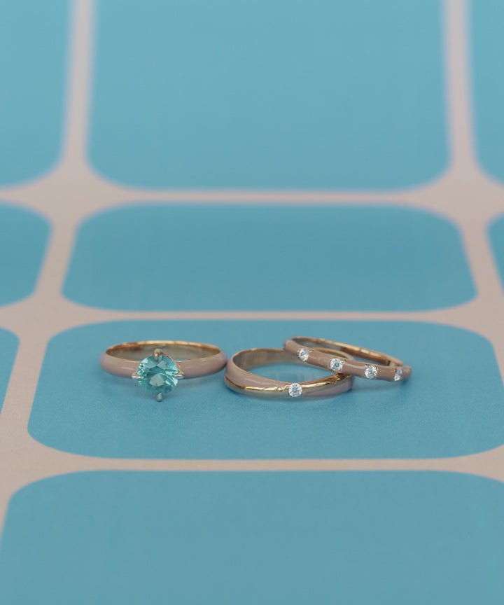 silver925 CZ クロスエナメルリング