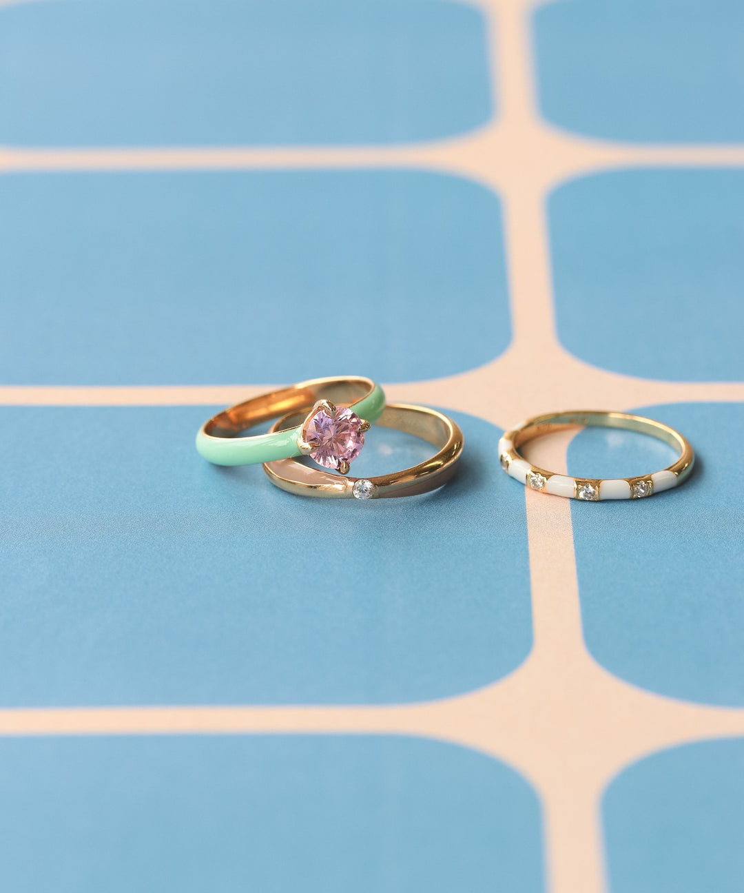 silver925 CZ クロスエナメルリング