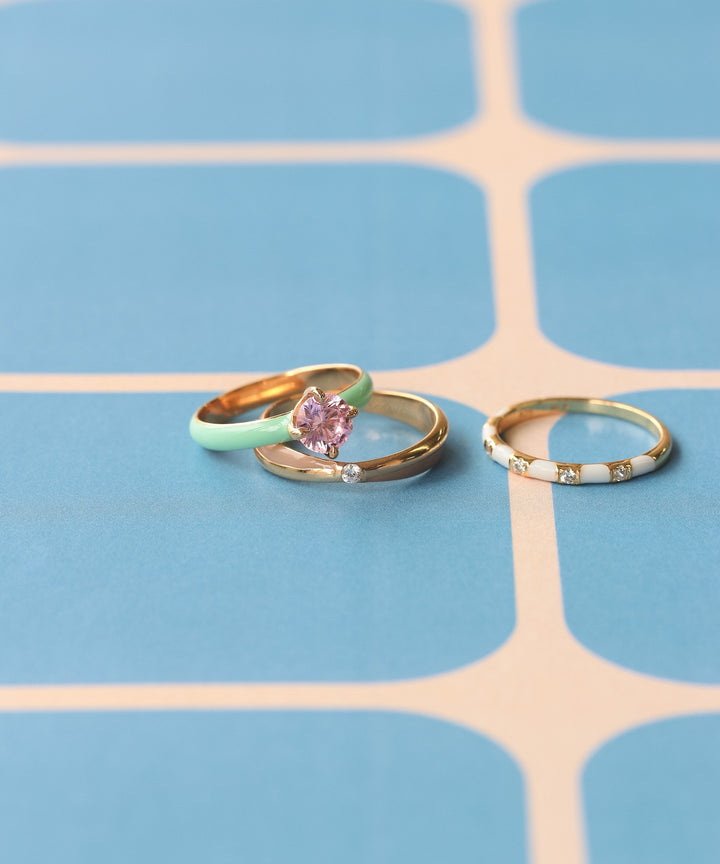 silver925 CZ クロスエナメルリング