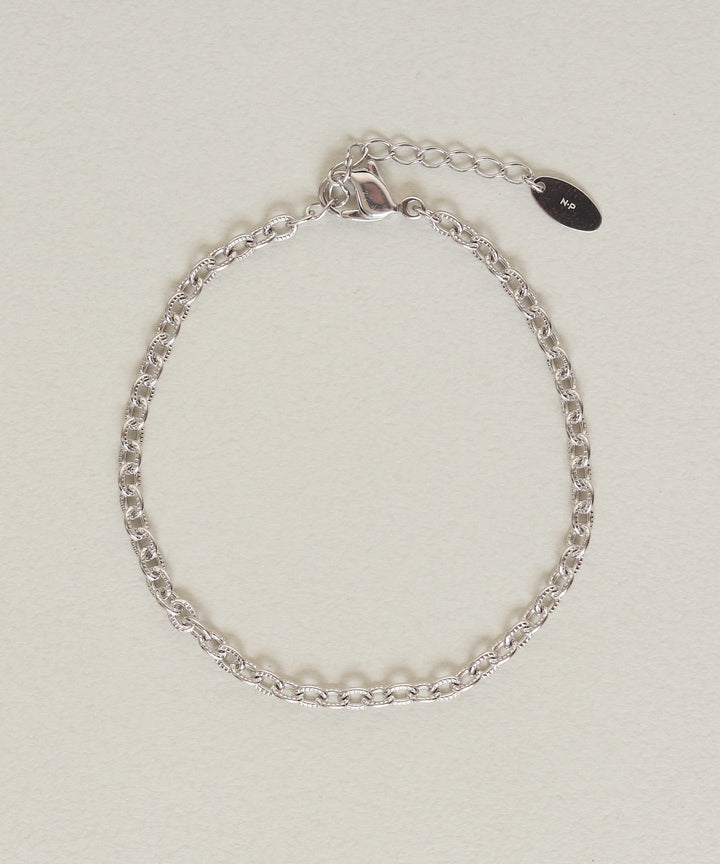 silver925 きざみ小豆チェーンブレスレット