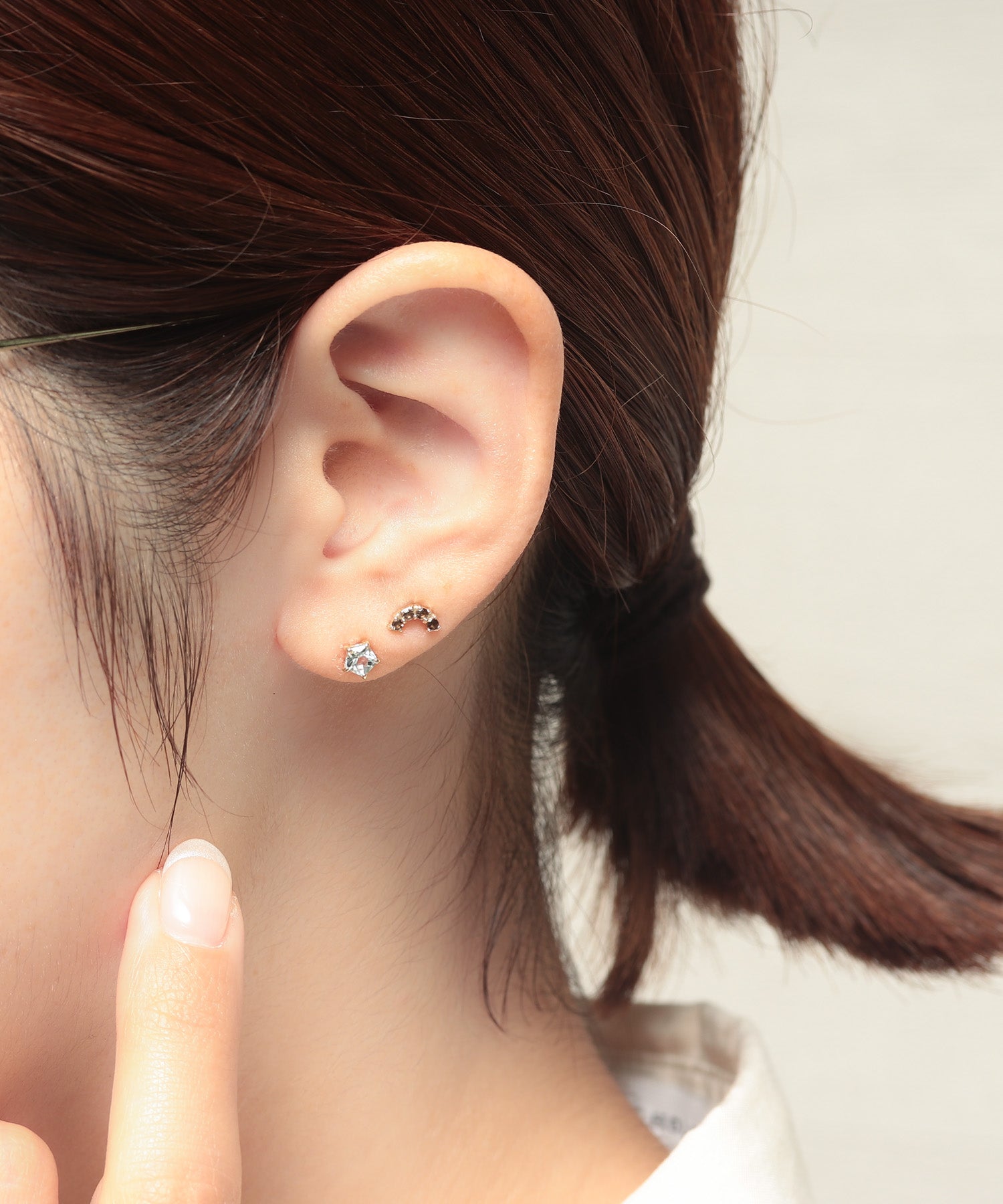 petit joie K10 ペンタゴンカット スタッドピアス 1P – NOIR DE