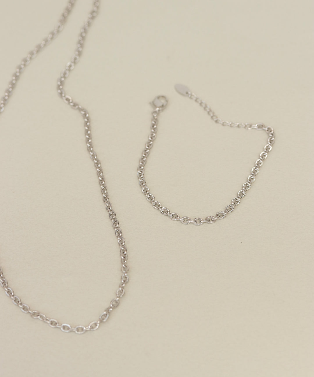 silver925 きざみ小豆チェーンネックレス